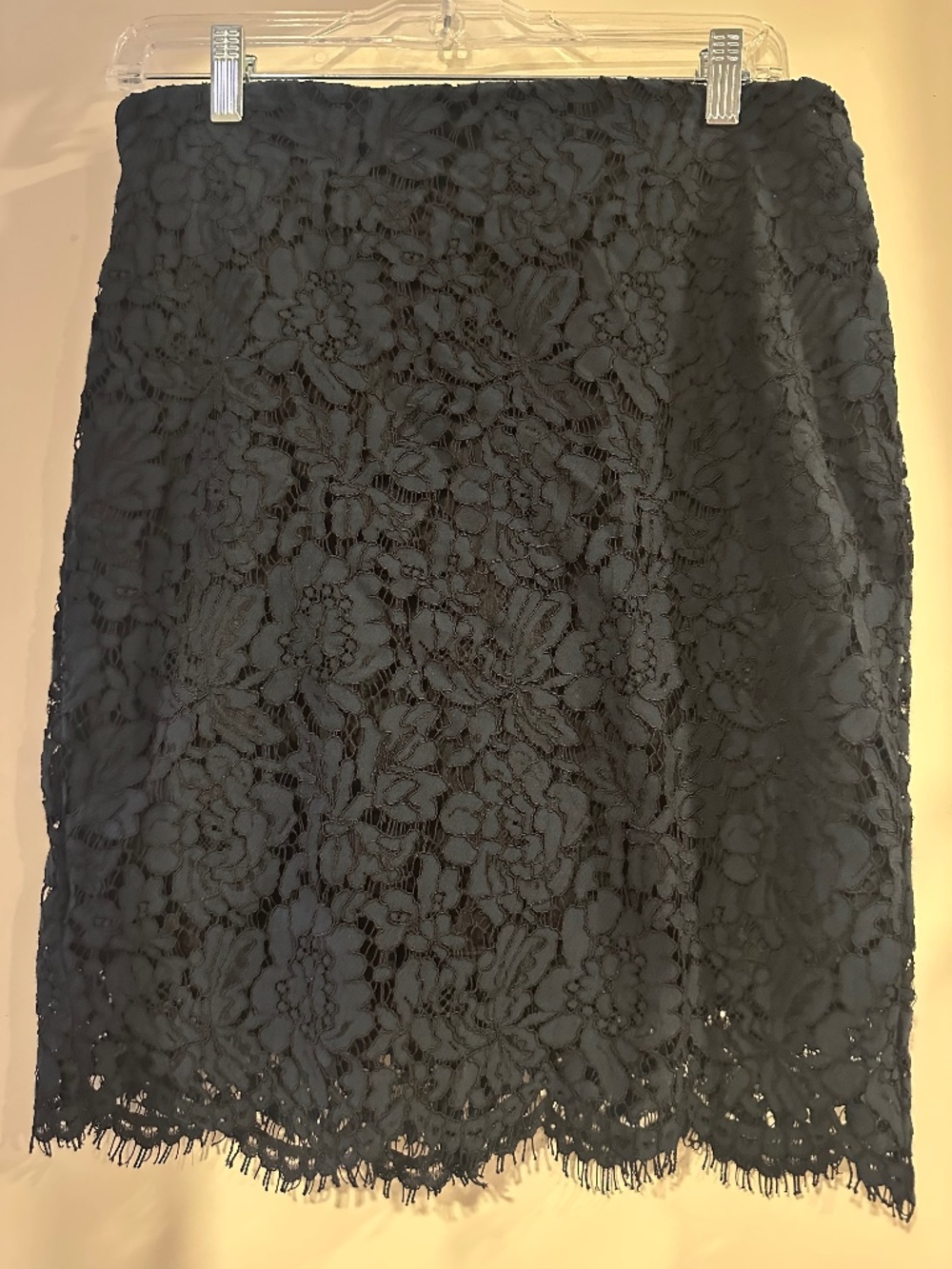 Banana Republic Women's Navy Floral TWO-TONE LACE PENCIL SKIRT Size 8